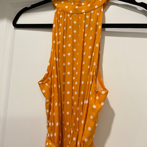 Golden yellow and white polka dot maxi dress - Picture 3 of 3